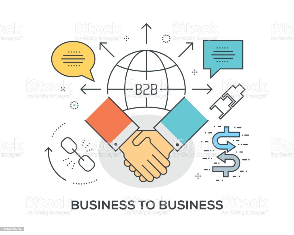 B2b Business To Business Concept With Icons Stock Illustration - Download Image Now - iStock
